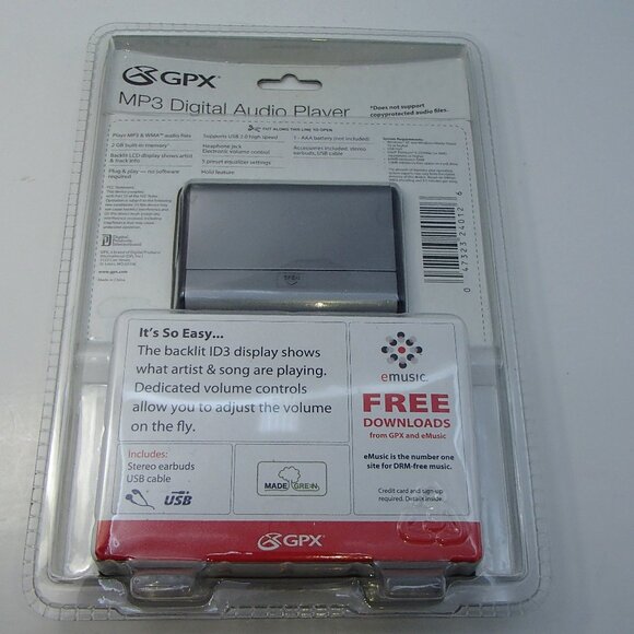 GPX MW240 2GB USB MP3 Digital Music Player w/1.1" LCD - Picture 3 of 10